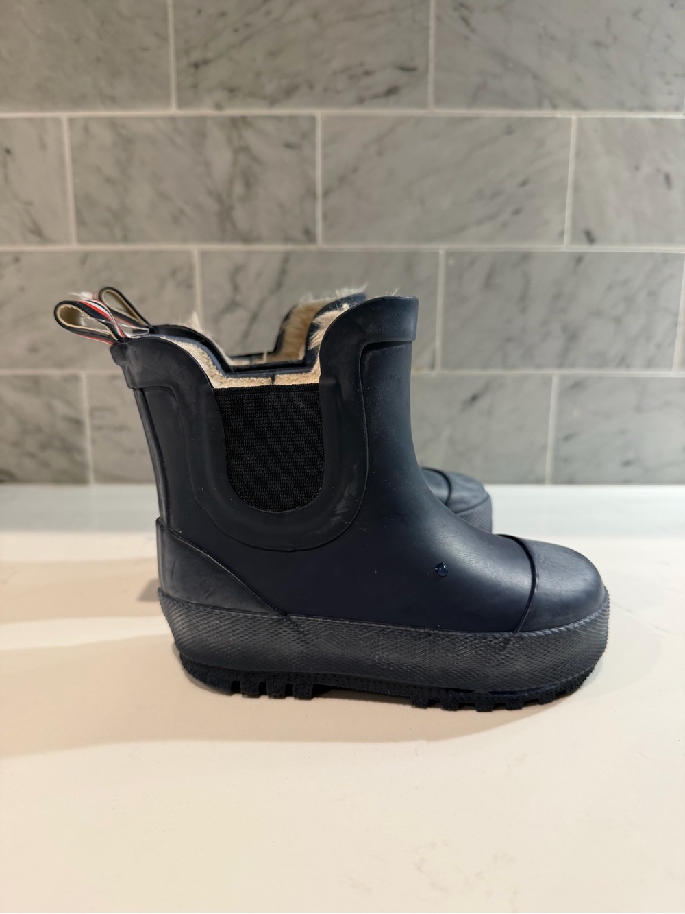 Next Toddler Navy Blue Waterproof Winter Boots with Fleece Collar